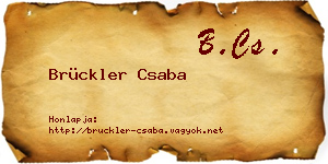 Brückler Csaba névjegykártya